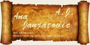 Ana Janjatović vizit kartica